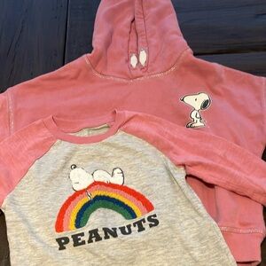 Peanuts Kids Pink and Grey Shirts & Tops